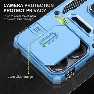 For Xiaomi Redmi Note 13 Pro 4G Armor PC + TPU Camera Shield Phone Case(Light Blue)