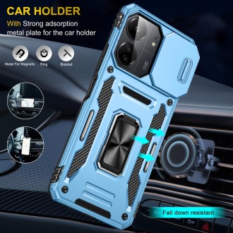 For Xiaomi Redmi Note 13 Pro 4G Armor PC + TPU Camera Shield Phone Case(Light Blue)