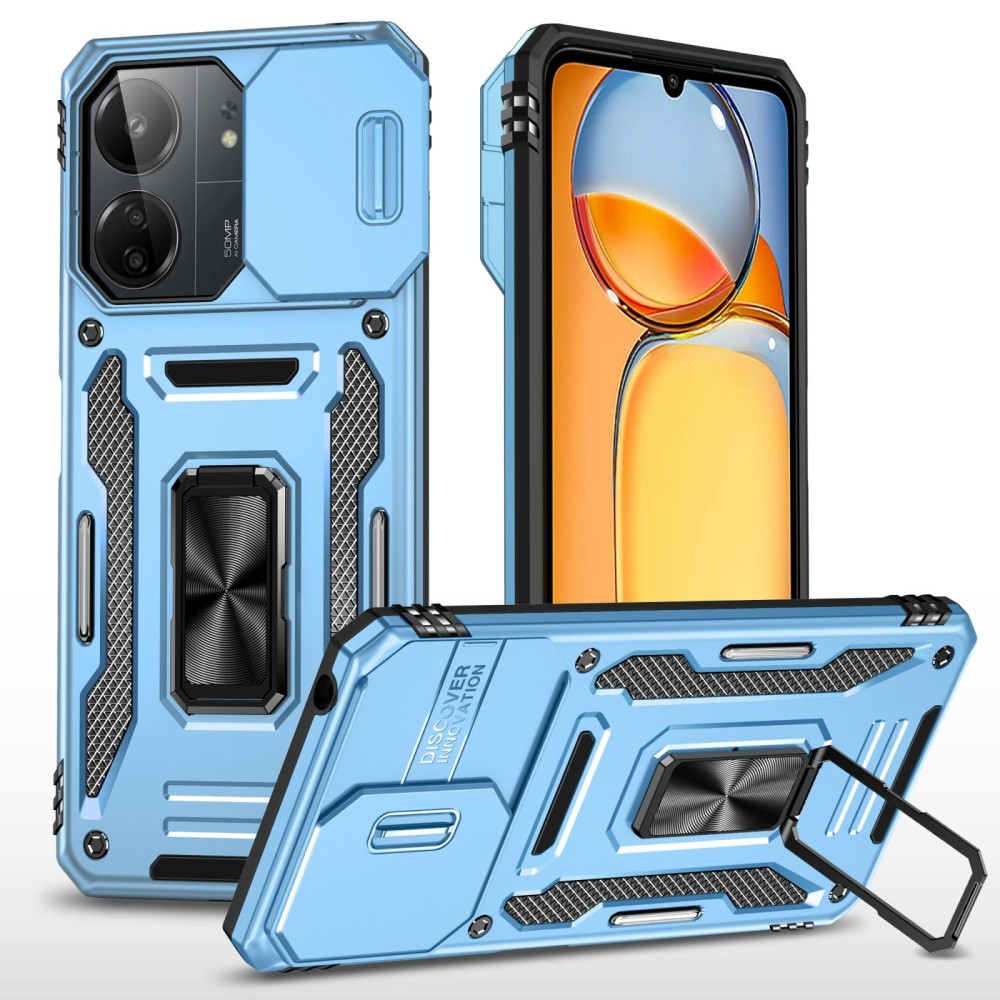 For Xiaomi Poco X6/Redmi Note 13 Pro 5G Armor PC + TPU Camera Shield Phone Case(Light Blue)