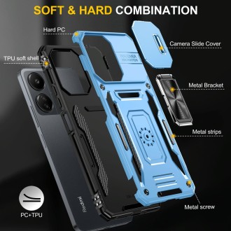 For Xiaomi Poco X6/Redmi Note 13 Pro 5G Armor PC + TPU Camera Shield Phone Case(Light Blue)