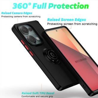 For Xiaomi Redmi Note 13 Pro 4G Q Shadow 1 Series TPU + PC Phone Case with Ring(Black+Red)