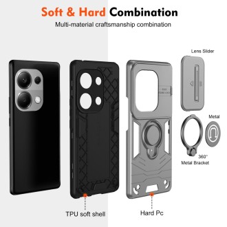 For Xiaomi Redmi Note 13 Pro 4G Camshield Ring Holder Phone Case(Grey)