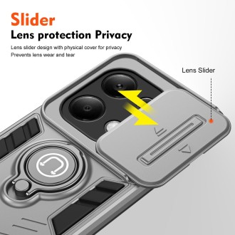 For Xiaomi Redmi Note 13 Pro 4G Camshield Ring Holder Phone Case(Grey)