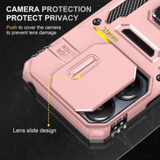 For Xiaomi Poco X6/Redmi Note 13 Pro 5G Armor PC + TPU Camera Shield Phone Case(Rose Gold)