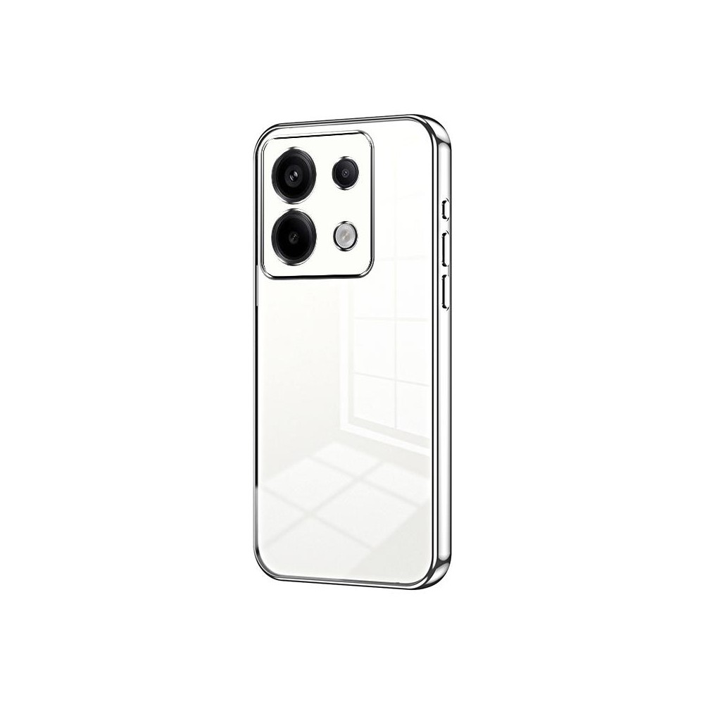 For Xiaomi Redmi Note 13 Pro Transparent Plating Fine Hole Phone Case(Silver)