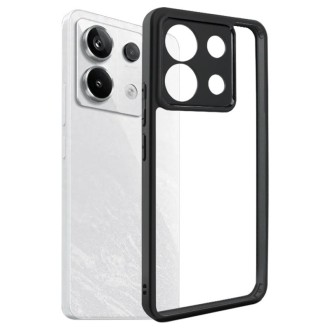 For Xiaomi Redmi Note 13 Pro Frosted TPU + Transparent PC Phone Case(Black)