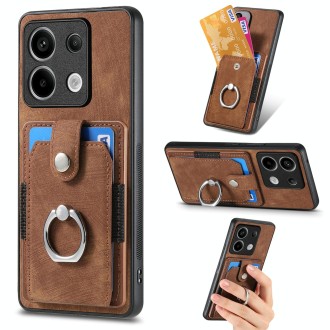 For Xiaomi Redmi Note 13 Pro Retro Skin-feel Ring Card Wallet Phone Case(Brown)