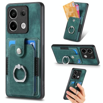 For Xiaomi Redmi Note 13 Pro Retro Skin-feel Ring Card Wallet Phone Case(Green)