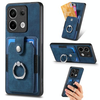 For Xiaomi Redmi Note 13 Pro Retro Skin-feel Ring Card Wallet Phone Case(Blue)