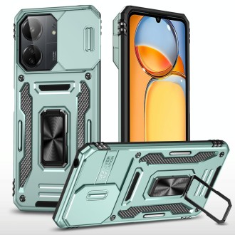 For Xiaomi Redmi Note 13 Pro 4G Armor PC + TPU Camera Shield Phone Case(Alpine Green)