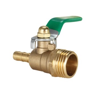 LAIZE Pneumatic Hose Connector Thickened Brass Ball Valve, Size:Outside 4 Point-Barb 10mm