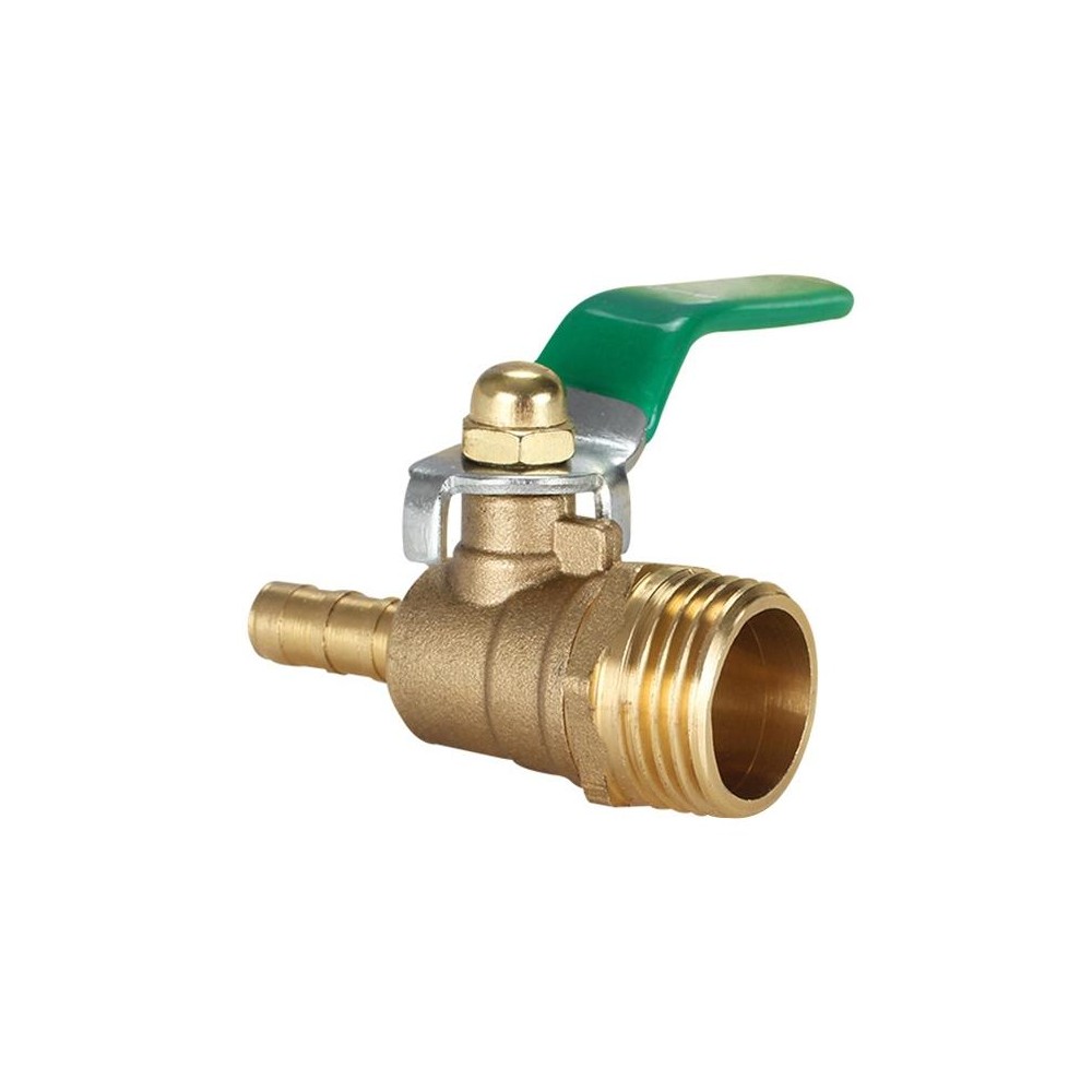 LAIZE Pneumatic Hose Connector Thickened Brass Ball Valve, Size:Outside 4 Point-Barb 10mm