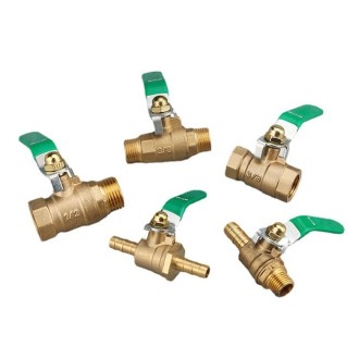 LAIZE Pneumatic Hose Connector Thickened Brass Ball Valve, Size:Outside 4 Point-Barb 10mm