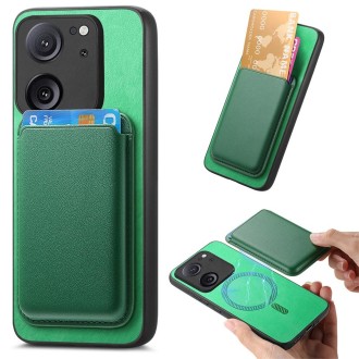 For Xiaomi Redmi K60 Ultra Retro Magsafe Card Bag PU Back Cover Phone Case(Green)