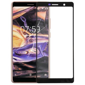 Front Screen Outer Glass Lens for Nokia 7 Plus / E9 Plus (Black)