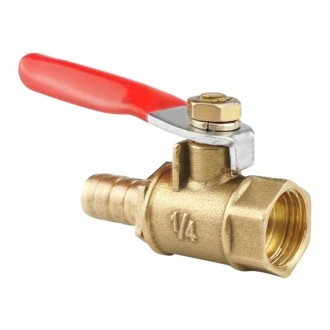 LAIZE Pneumatic Hose Connector Copper Ball Valve, Specification:Inside 2-Barb 8mm