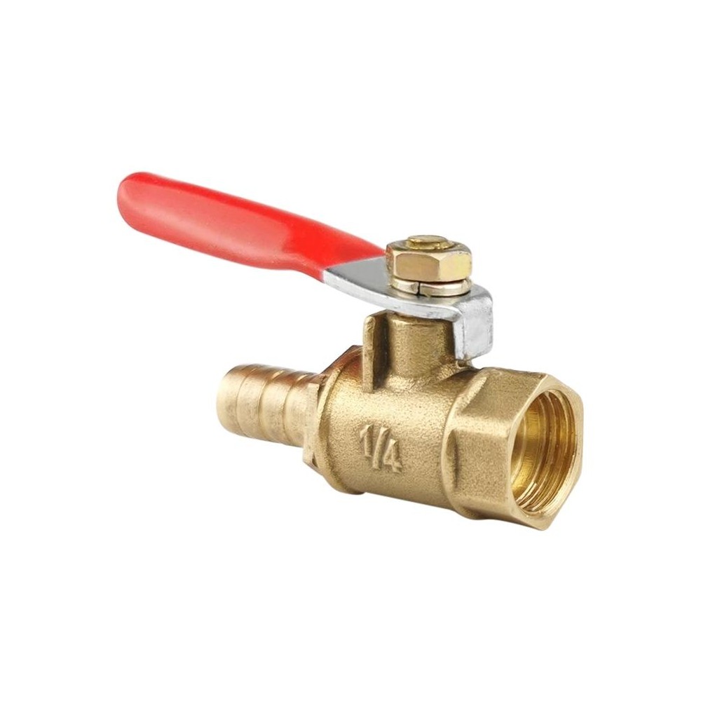 LAIZE Pneumatic Hose Connector Copper Ball Valve, Specification:Inside 2-Barb 8mm