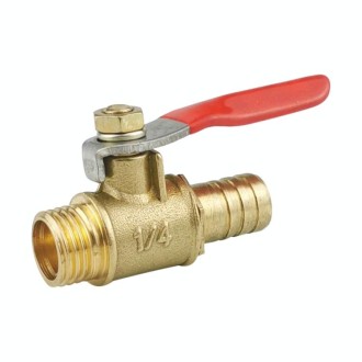 LAIZE Pneumatic Hose Connector Copper Ball Valve, Specification:Outside 2-Barb 10mm