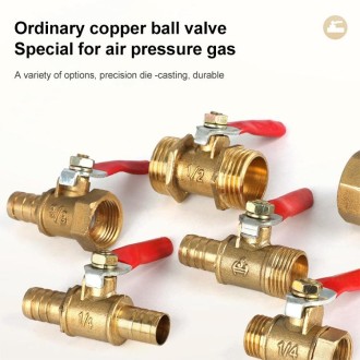 LAIZE Pneumatic Hose Connector Copper Ball Valve, Specification:Outside 2-Barb 10mm