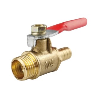 LAIZE Pneumatic Hose Connector Copper Ball Valve, Specification:Outside 2-Barb 8mm