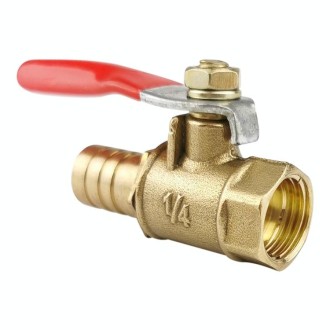 LAIZE Pneumatic Hose Connector Copper Ball Valve, Specification:Inside 2-Barb 10mm