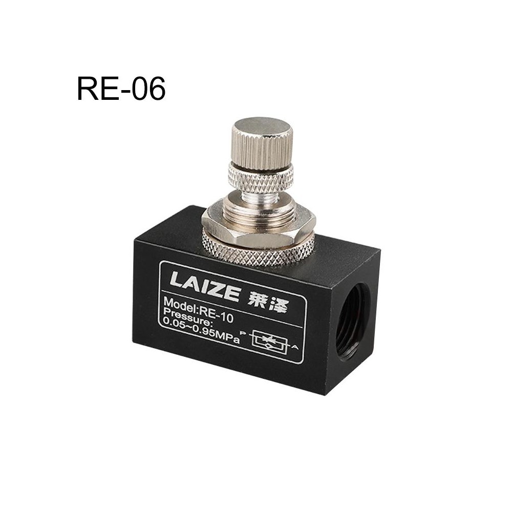 LAIZE Pneumatic Speed Regulating One-way Throttle Valve, Specification:RE-06 DN06mm