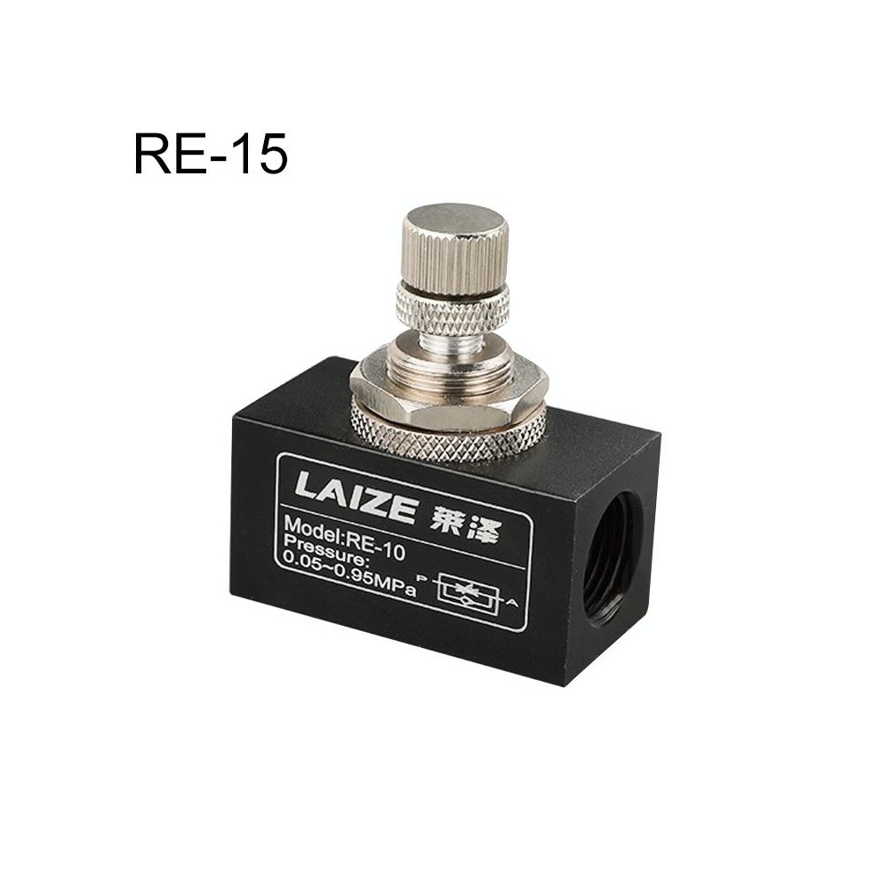 LAIZE Pneumatic Speed Regulating One-way Throttle Valve, Specification:RE-10 DN15mm