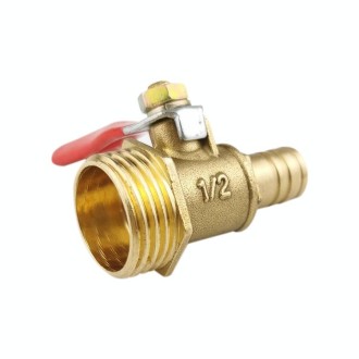 LAIZE Pneumatic Hose Connector Copper Ball Valve, Specification:Outside 4-Barb 10mm