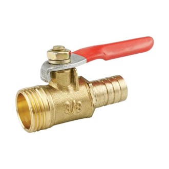 LAIZE Pneumatic Hose Connector Copper Ball Valve, Specification:Outside 3-Barb 10mm