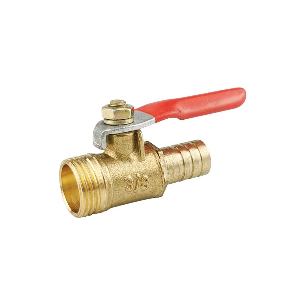 LAIZE Pneumatic Hose Connector Copper Ball Valve, Specification:Outside 3-Barb 10mm