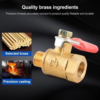 LAIZE Pneumatic Hose Connector Copper Ball Valve, Specification:Outside 3-Barb 10mm