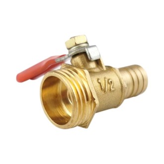 LAIZE Pneumatic Hose Connector Copper Ball Valve, Specification:Outside 4-Barb 12mm