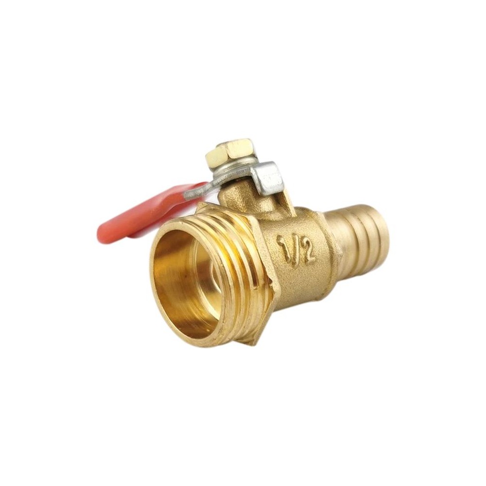 LAIZE Pneumatic Hose Connector Copper Ball Valve, Specification:Outside 4-Barb 12mm