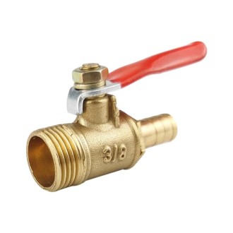 LAIZE Pneumatic Hose Connector Copper Ball Valve, Specification:Outside 3-Barb 8mm