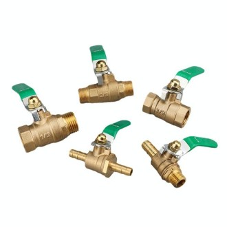 LAIZE Pneumatic Hose Connector Thickened Brass Ball Valve, Size:Outside 3 Point-Barb 12mm