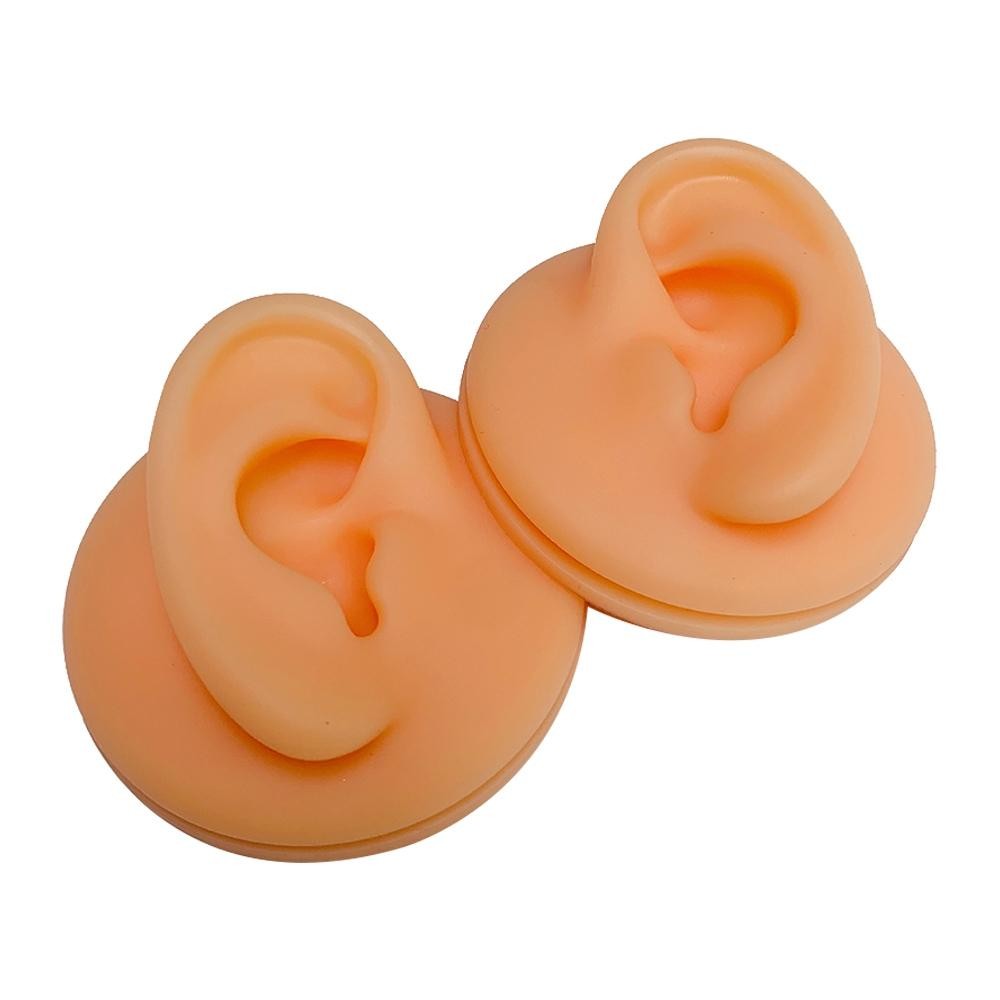 Soft Silicone Simulation Ear Model Practice Display Props, Style:Left Ear(Flesh Color)