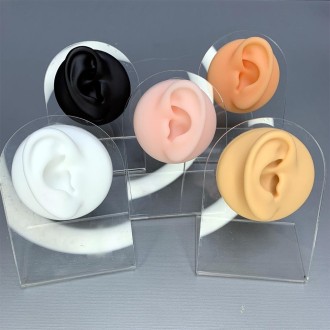 Soft Silicone Simulation Ear Model Practice Display Props, Style:Left Ear(Flesh Color)