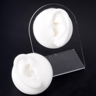 Soft Silicone Simulation Ear Model Practice Display Props, Style:Left Ear(Flesh Color)