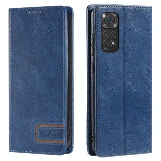 For Xiaomi Redmi Note 11 Pro 4G/5G Global TTUDRCH RFID Retro Texture Leather Phone Case(Blue)