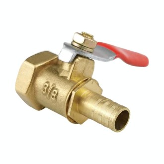 LAIZE Pneumatic Hose Connector Copper Ball Valve, Specification:Inside 3-Barb 8mm