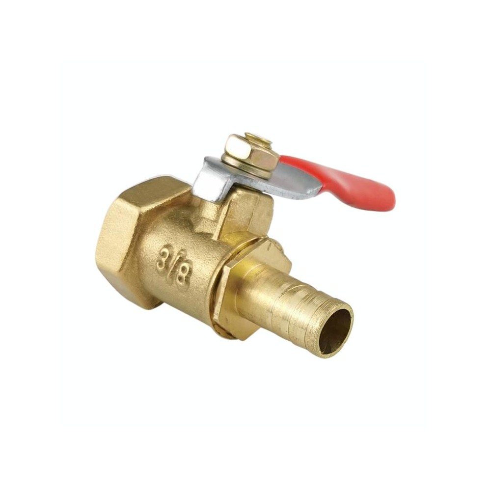 LAIZE Pneumatic Hose Connector Copper Ball Valve, Specification:Inside 3-Barb 8mm