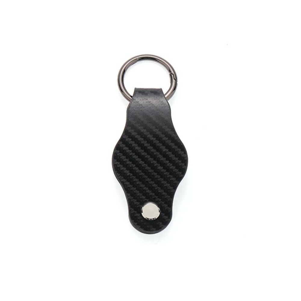 For AirTag Tracker Leather Case Key Holder(Running Car Carbon Fiber)