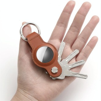 For AirTag Tracker Leather Case Key Holder(Running Car Carbon Fiber)