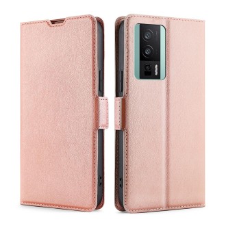 For Xiaomi Redmi K60 / K60 Pro Ultra-thin Voltage Side Buckle Horizontal Flip Leather Phone Case(Rose Gold)