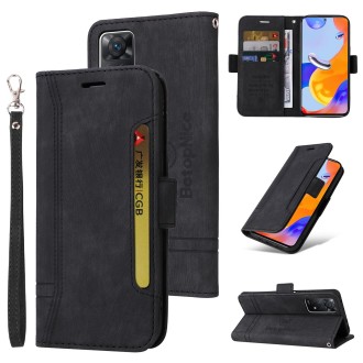 For Xiaomi Redmi Note 11 Pro 5G / 4G BETOPNICE Dual-side Buckle Leather Phone Case(Black)