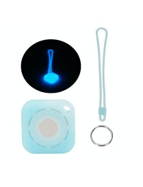Tracker Anti-Lost Silicone Case For Airtag, Color: Luminous Blue+Lanyard+Key Ring