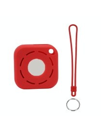 Tracker Anti-Lost Silicone Case For Airtag, Color: Red+Lanyard+Key Ring