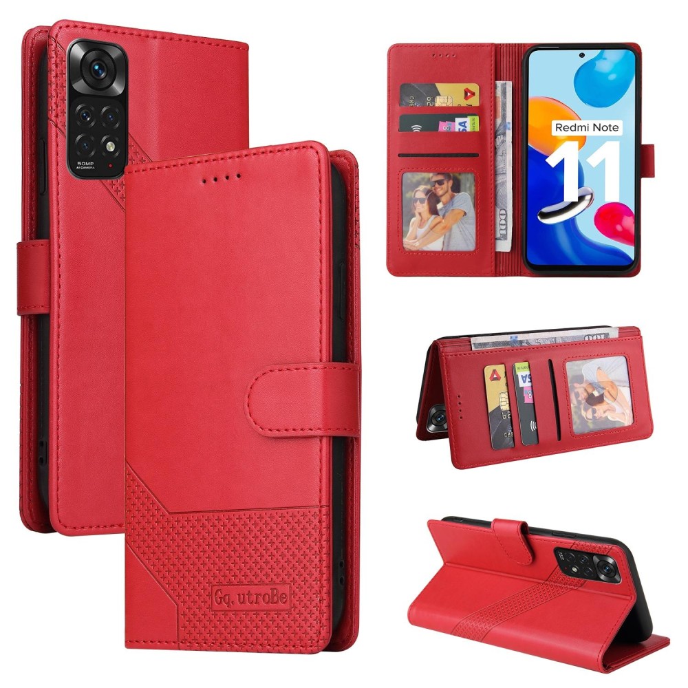 For Xiaomi Redmi Note 11 Pro GQUTROBE Skin Feel Magnetic Leather Phone Case(Red)