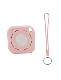 Tracker Anti-Lost Silicone Case For Airtag, Color: Pink+Lanyard+Key Ring