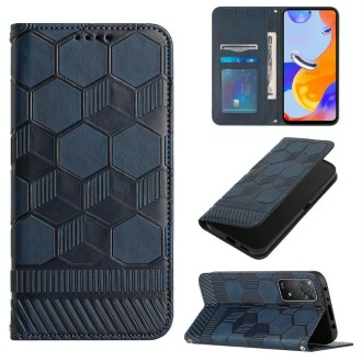 For Xiaomi Redmi Note 11 Pro 5G / 4G Global 2022 / Note 11 Pro+ India Football Texture Magnetic Leather Flip Phone Case(Dark Blu